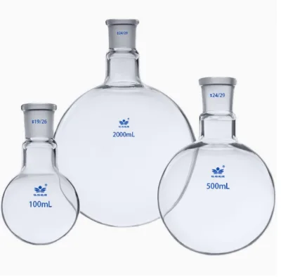 24 Joint glassware Round Bottom Flask, Single Neck, Single Mouth, Round Bottom Beaker for Laboratory Use
