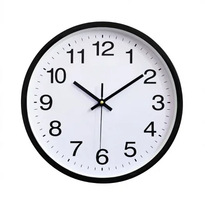 BST Plastic Wall Clock Quartz Clock Chronograph Arabic Numerals Circle Design for Bedroom Living Room Minimalist Custom