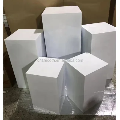 High Quality Wedding Square Shape White Metal Pillars Dessert Stand Tables for Wedding Decoration