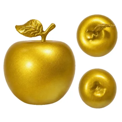 Premium Gold Apple Modern Home Decor Stylish Resin Art Minimalist Apple Design