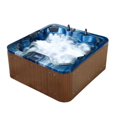 Luxury 6-Person Rectangular Outdoor Spa Hot Tub Balboa Control Modern Design Eco-Friendly Freestanding Spa Backyard Use INTERLAN