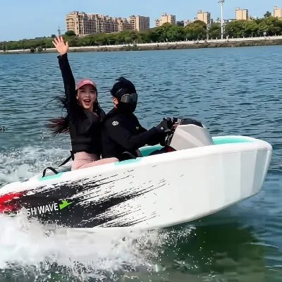 Factory Direct Inflatable Electric Karting Boat Rush Wave 16kW Jet Motor 2 Seats 50km/h Speed 80min Range 360° Drift Jet E-Boat