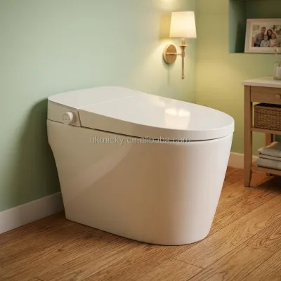 New Design Modern Round Pure Flat Platform Siphon Flushing System Floor Mounted Ceramic WC Toilet Concealed Tank Electronic