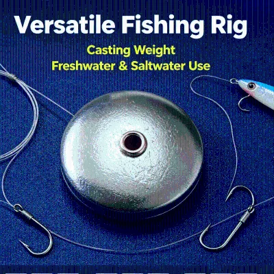 Durable Cast Iron Alloy Disc Fishing Sinker Galvanized Anti-Corrosion Surf Casting Offshore Fishing Weight Bulk Order