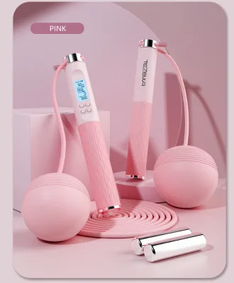 2025 New Arrival Home Fitness Electronic Jump Rope Skipping Rope With Counter Timer And Carlo Toes