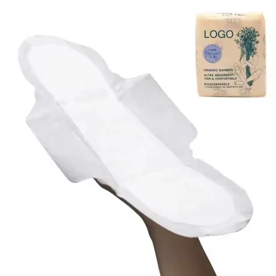 Super Soft Female Breathable Organic Bamboo Night Pad Cotton Sanitary Napkins/Panty Liner against Skin