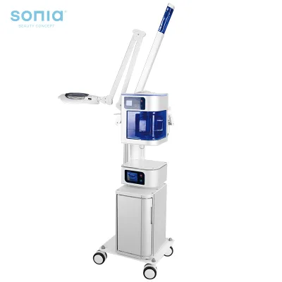 4 in 1 Digital Touch-screen Beauty Instrument Include Facial Steamer, Magnifying Lamp, Hot Towel Cabinet & One Optional Function