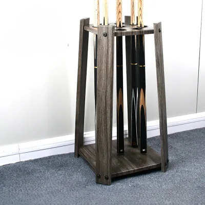 Vintage 9 Hole Freestanding Pool Cue Rack Floor Standing Billiard Stick Storage Holder Ready Stock Club Game Room Display Stand