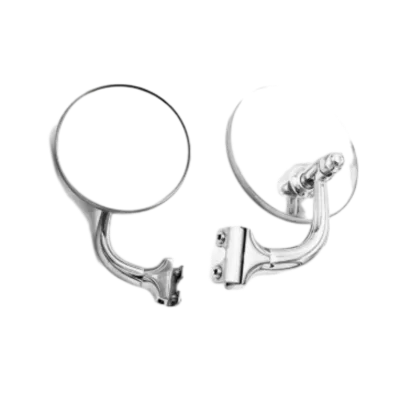 New Hot Sale Vintage Silver Universal Retro Front Side Mirror Cruiser Metal Plastic Easy to Install Motorcycle Mirror