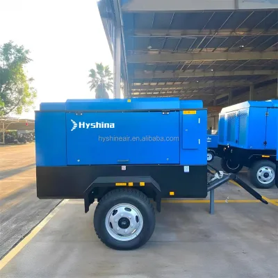 Hyshina HX150-13A Reliable Portable Diesel Screw Air Compressor 13bar 185psi 530cfm 15m³/min Roadside Emergency Repairs Durable