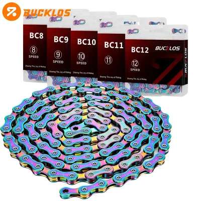 BUCKLOS Titanium Plating Bicycle Chain 8/9/10/11/12 Speed MTB Chains Universal Mountain Road Bike Chains Cycling Parts
