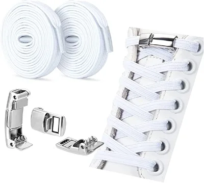 No Tie Elastic Shoelaces System with Magnetic Shoe Laces Lock - One Size Fits All Kids & Adult