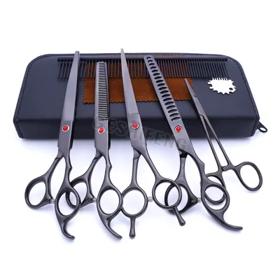 Low Noise 7 in 1 Multi Pet Hair Trimmer Softcut Pet Grooming Scissors Kit for Dog and Cat Set