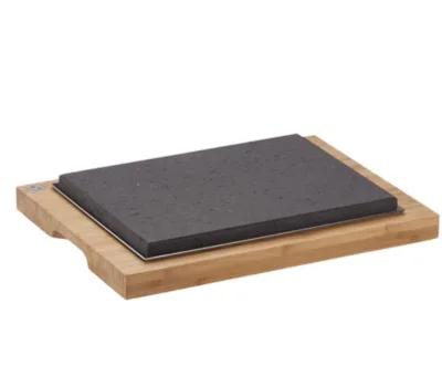 Hot Sale Cooking Stone Cold Lava Rock Grilling Stone Sizzling Bamboo Board Steak Stone Plate Set Cookware