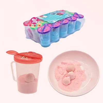 Supplier custom bottle packing mixed fruit flavor ball shape chewing bubble gum with sour candy powder