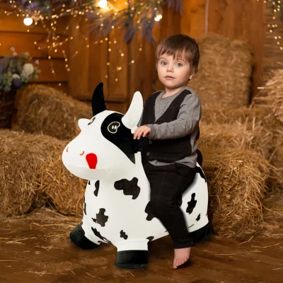 High Quality Custom Inflatable Plastic Bouncy Cow Animal Toy for Kids-Ride-on Exercise 70kg Capacity Garden Use