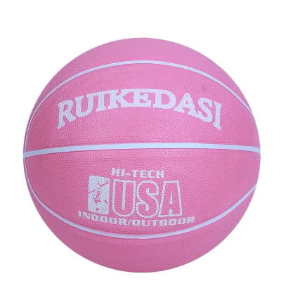 Custom Logo Mini Basketball Size 3 Macaron Color Rubber Ball for Children's Games Size 6 Leather Training Ball