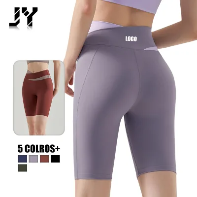 JY Quick Dry Breathable Workout OEM ODM Gym Crossover High Waist Hip Lift Slim Gym Short Color Block Women XL Sports Yoga Short