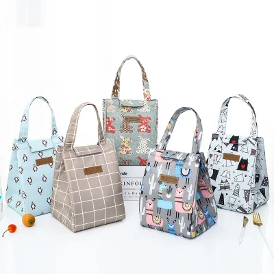 Fashion Women Handheld Lunch Box Bag Custom Velcro Strap Thermal Insulation Bags Cooler Bags for Children Adults