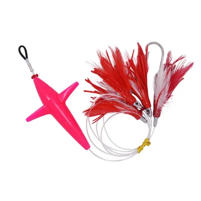 Free Sample Trolling Lure Saltwater Fishing Lure Feather with Bird Daisy Chain Teaser with Bird