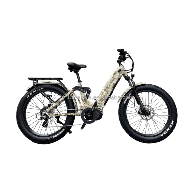 OEM Factory 26 Inch Step Through Mid Motor Drive Fat Tire Ebike with Throttle for Ladies