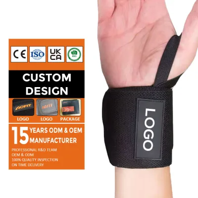 Hot Sell Weightlifting Wrist Wraps with Heavy Duty Thumb Loop Best Wrap for Strength Training