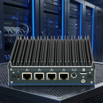 J6412 Micro Appliance Mini PC Passive Cooling Esxi Mini Server with 4 Intel I225-V 2.5G LAN