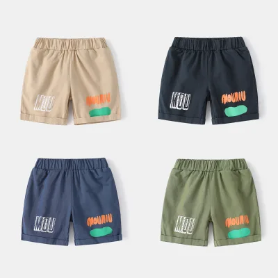 Summer Boys' Casual Shorts Wholesale Korean Cartoon Color-blocking Casual Shorts