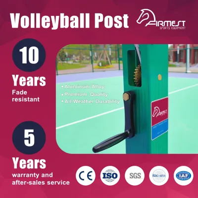 China Premium Aluminum Alloy Adjustable Indoor Volleyball Net Post, Removable Rust-Resistant Push-in Style Custom Logo
