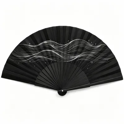 BSBH Wholesale Bulk Personalized Black Plastic Foldable Handheld Fan for Corporate Promo Summer Gifts Event