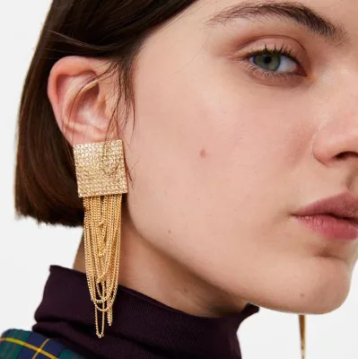 Luxury Statement Long Tassel Earrings Drop Earrings for Ladies