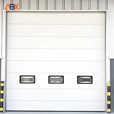 Sectional Overhead Door with Acrylic Windows for Industrial Use