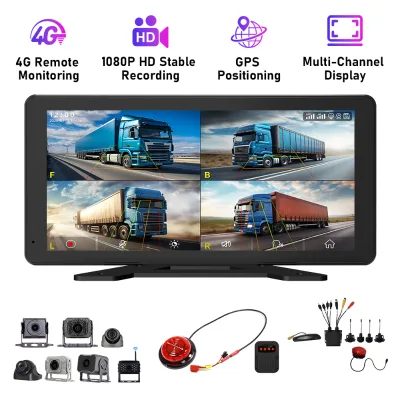 Waterproof Portable IPS Car Camera Recorder 10.36-inch 4 Way Night Vision BSD Blind Spot Warning Touchscreen Parking Recording