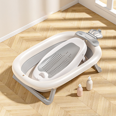 Doublecare Crown Design Newborn Baby Shower Kids Safety Plastic PP Temperature Sensing Bathtub with Thermometer Custom Color