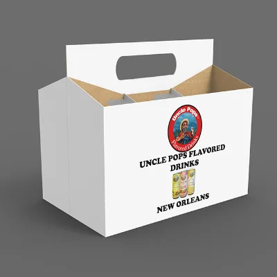 Wholesale Custom Logo Cardboard Six Pack Wine Box Carrier Portable Handle Corrugated Paper Packaging 6 Pack Bottle Beer Carrier