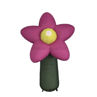 New Design 2 Meters High Polyester Fabric Custom Inflatable Flowers for Outdoor Activities Decoration
