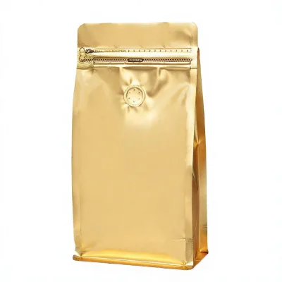 Food Grade Flat Bottom Aluminum Foil+PE Stand up Pouch Coffee Bags 9x15+3