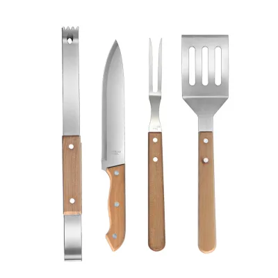4 Sets Accessories With Cutter BBQ Portable Grill Grilling Bag Barbecue Cooking Steel Beef Tools Outdoor