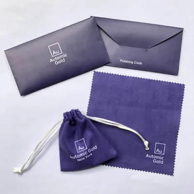 Personalized Logo Printed Wholesale Sterling Silver Polishing Cloth with Paper Envelope Pack