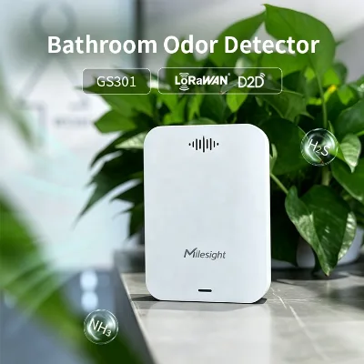 Milesight LoRaWAN Odor Detector GS301 NH3 H2S Temperature Humidity Sensor D2D Control for Smart Public Restroom