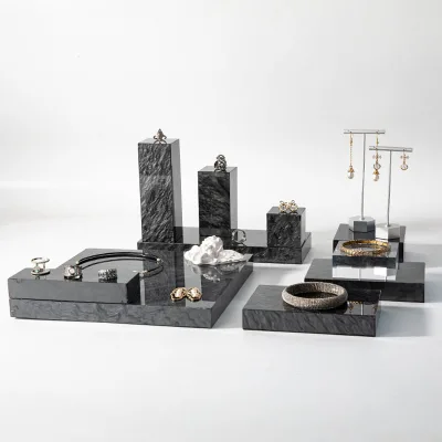 Metal Gold Jewelry Display Stands With Acrylic Base