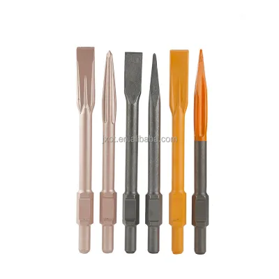 65A Self-Grinding Cold Carving Chisel with Hexagonal Handle Ph65a Pointed Flat DIY Grade for Masonry Construction Use