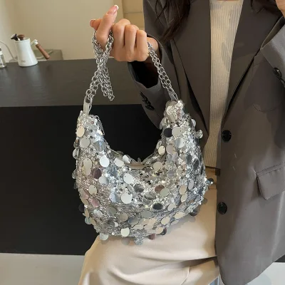 Factory Wholesale Handbags Light Lady Diamond Sequin Bags Lady Design Purses for Ladies