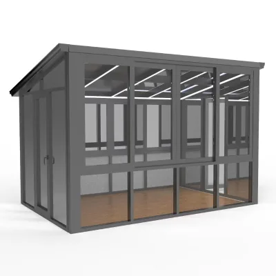 Low-E Glass House Cabins and Garden Rooms Products LED Light Garden Room House Floor to Ceiling windows for Sunrooms