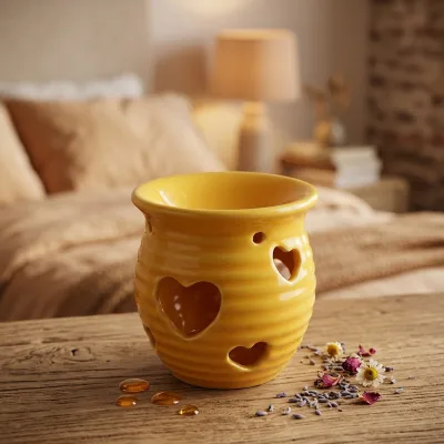 Heart Design Cute Ceramic Oil Lamp Burner