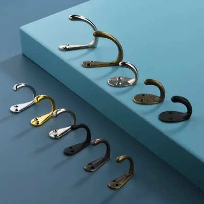 New Modern Simple Eco-Friendly Multifunction Electroplated Zinc Alloy Wall Mounted Clothes Hook for Living Room Bathroom Kitchen