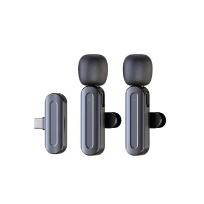 Mini Type-C Wireless Lavalier Microphone Noise Cancelling USB-C Compatibility Omni-directional Metal Lapel Microphone