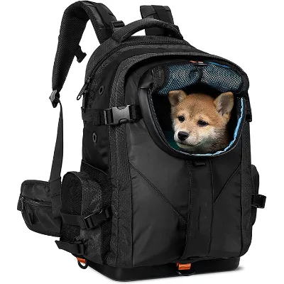 Custom Durable Waterproof High Breathable Pet Backpack Carrier with Mesh Window for Small Medium Dogs