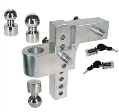 New Style Adjustable Aluminum Trailer Hitch with Dual Hitch Balls 5000 and 12000lbs