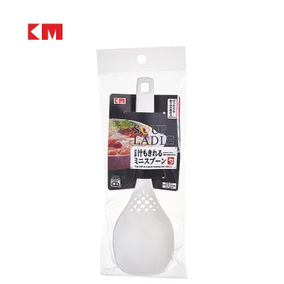 KM48978 Heat Resistant Plastic Slotted Soup Spoon with Long Handle for Soup and Vegetable Blanching